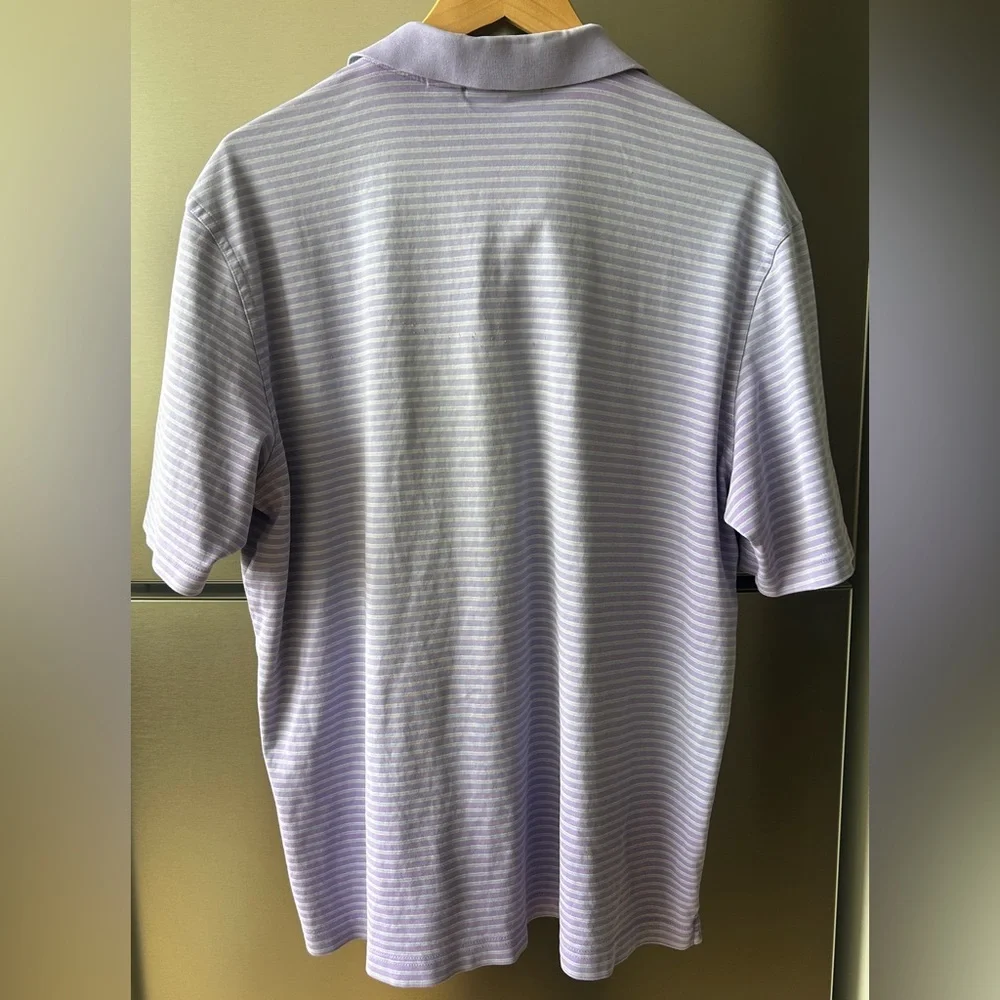Bobby Jones Golf Polo Men’s XL Purple Striped 100% Cotton Shirt